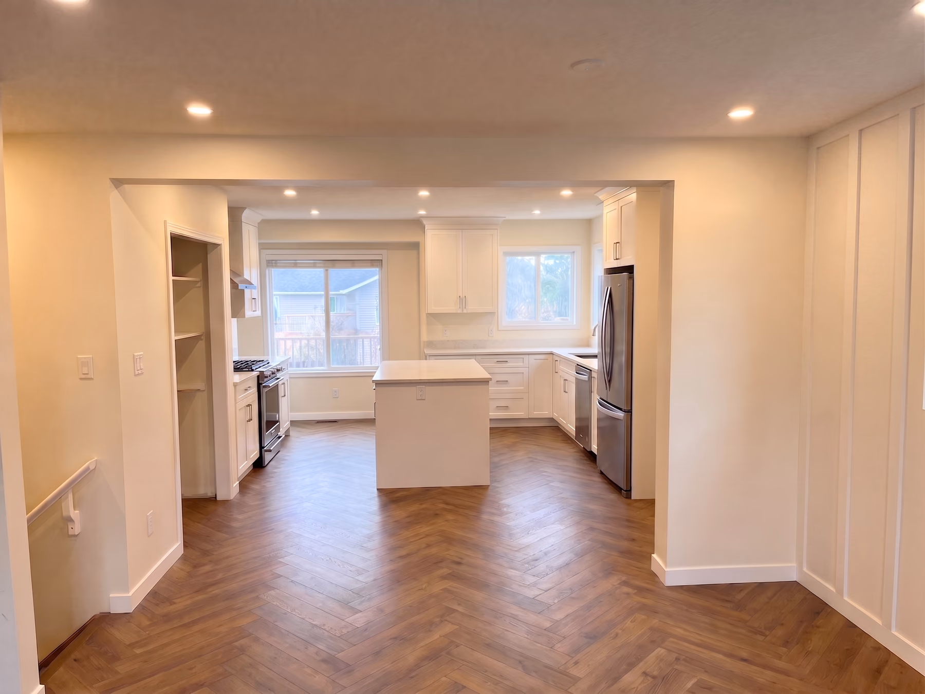 Kitchen with Herringbone Floor