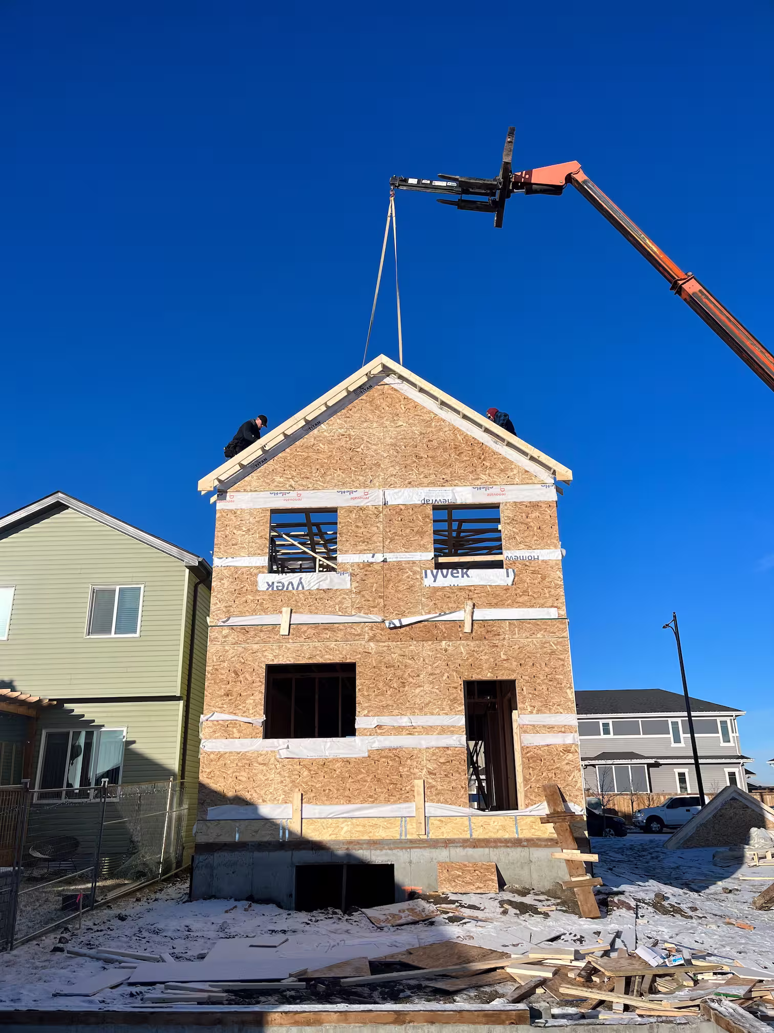 Infill framing project in Edmonton, AB