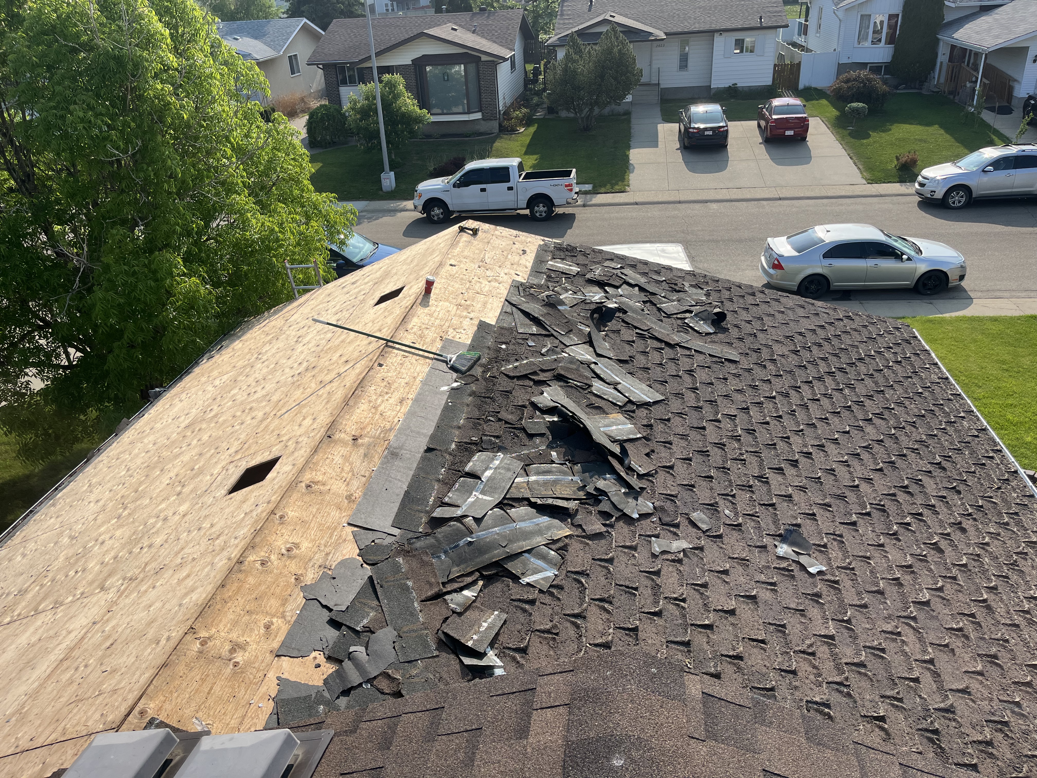 Reroof project in Edmonton, AB